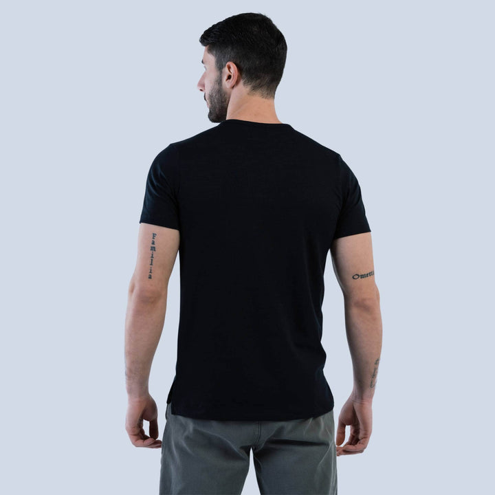 Crew neck -Split-Hem Tee #color_black