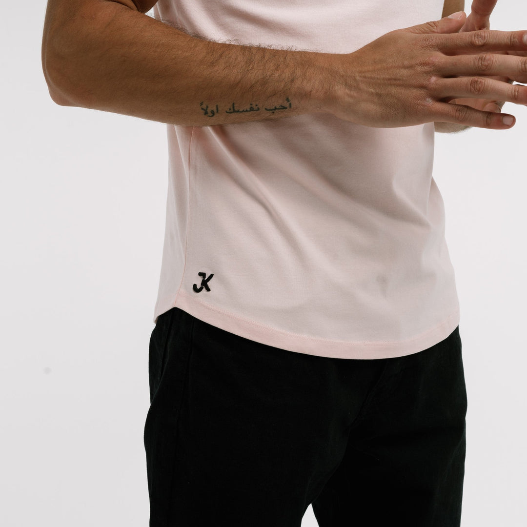 v-neck| soft Giza cotton T-Shirt #color_light-pink