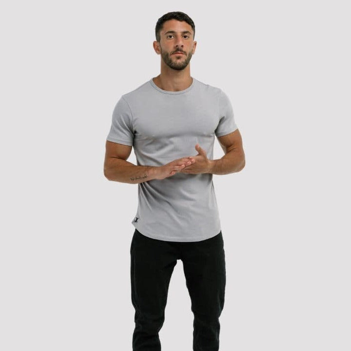 Grey crew-neck tee  #color_grey